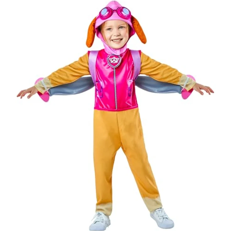 Rubie's Paw Patrol Deluxe Skye Kleinkindkostüm, Verkleidung für Kinder, Größe 2-3 Jahre, umfasst Overall, Hut und Rucksack, lizenziert für Halloween – Bild 1