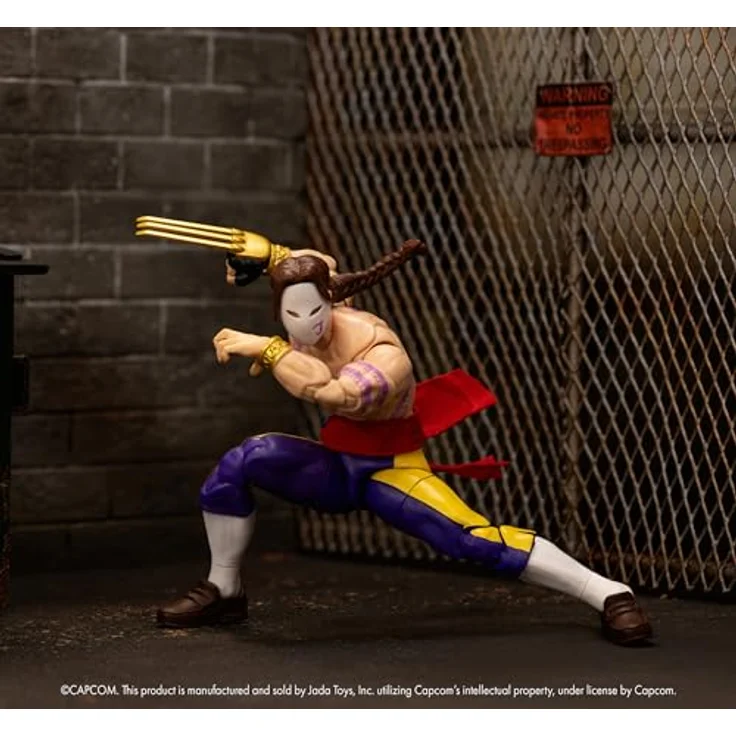 Jada Toys Street Fighter Figur Vega, 15 cm bewegliche Sammel- und Actionfigur mit alternativem Kopf, Händen und Zubehör, offiziell lizenziert, ab 13 Jahre – Bild 4