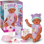 Baby Born Babypuppe Eva, 43 cm (Set, 11-tlg) mit magischem Fütterspiel und interaktiven Funktionen, von Baby Born