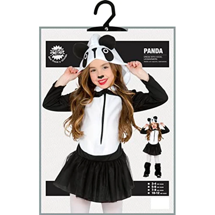 Guirca Mädchen Pandakostüm Panda Kostüm Kleid Kinderkostüm schwarz weiß Gr. 98-146, Größe:98/104 – Bild 3