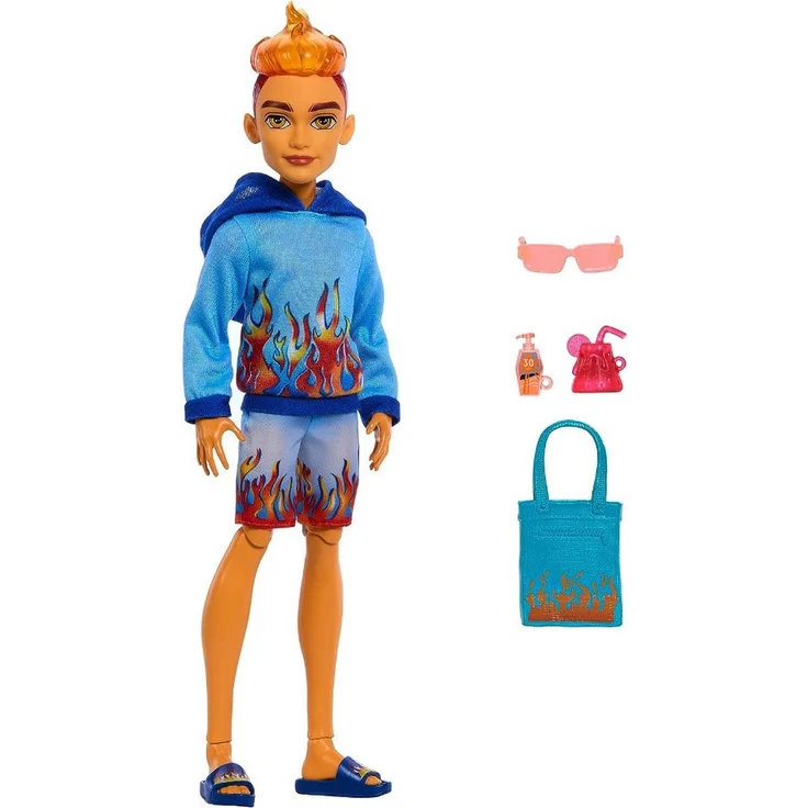 Mattel® Monster High Scare-adice Island Heath Burns Doll, G3-Puppe mit Strandoutfit und Zubehör, feuriges Design – Bild 1