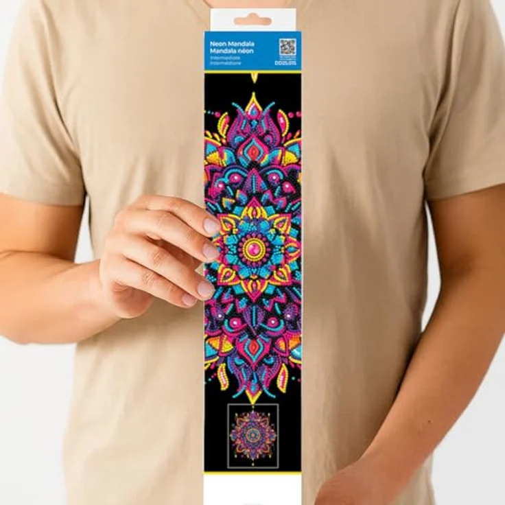 Diamond Dotz Kreativset Neon Mandala, Diamond Painting mit 13-Facettenschliff und hochwertigen Strasssteinen – Bild 7