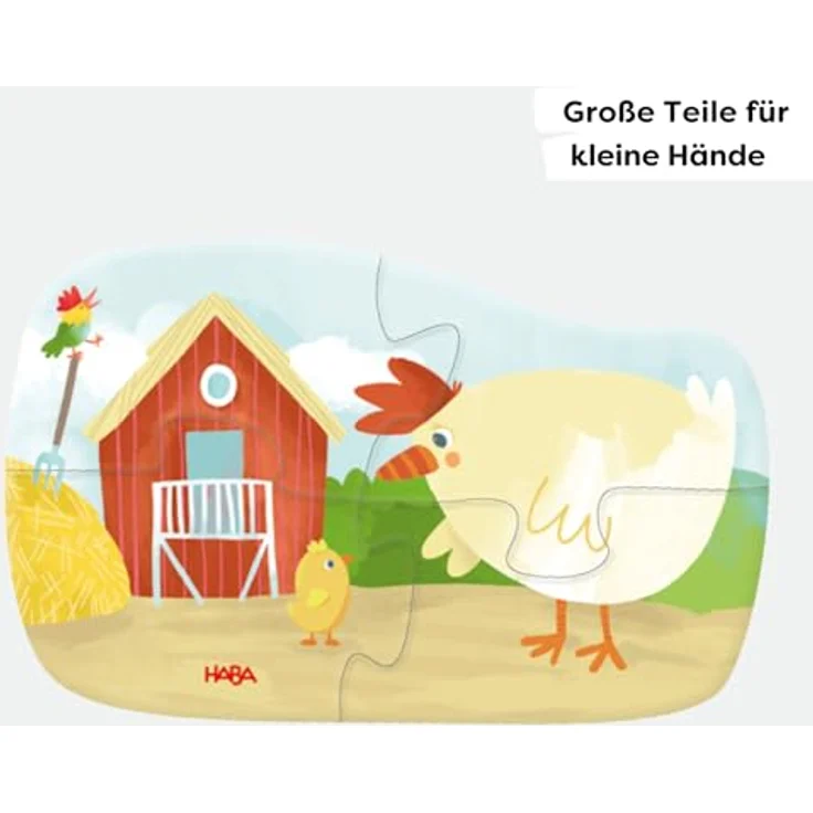 HABA 6 erste Puzzles Bauernhof, einfache Puzzles ab 2 Jahren, fördert Feinmotorik & Konzentration, mit liebevollen Bauernhof-Motiven – Bild 4