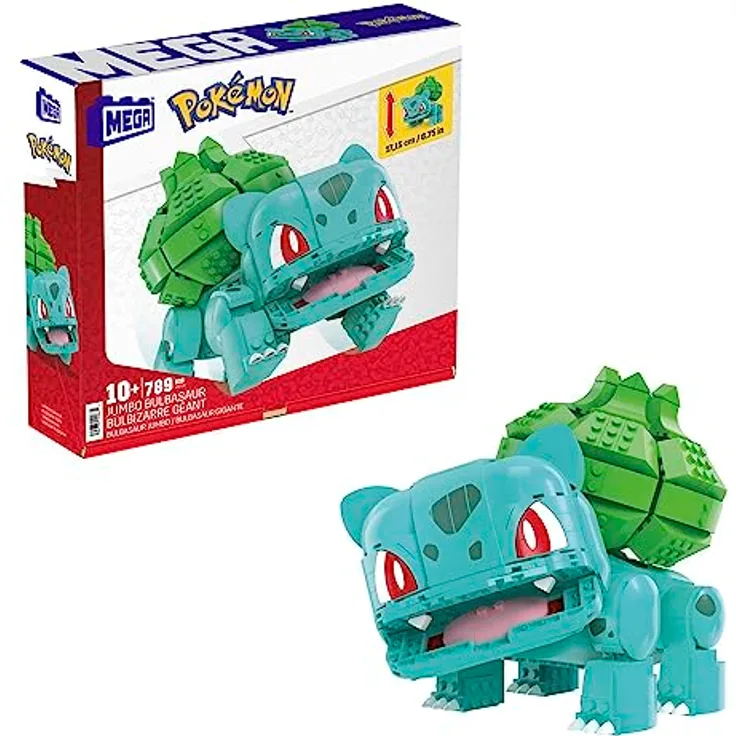 MEGA Pokémon Jumbo Bisasam, 789-teiliges Bauset mit authentischen Details und beweglichen Teilen