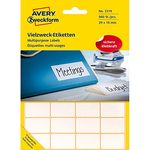 Avery Zweckform 3319 Haushaltsetiketten selbstklebend (29x18mm, 960 Aufkleber auf 30 Bogen, Vielzweck-Etiketten für Haushalt, Schule und Büro zum Beschriften und Kennzeichnen) blanko, weiß