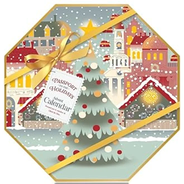 Yankee Candle - Adventskalender Adventskranz 2024 Weihnachten | 24 Teelichter | 1 Teelichthalter | Passport to the Holidays, Festive Aromen in Premium-Qualität - Preisvergleich