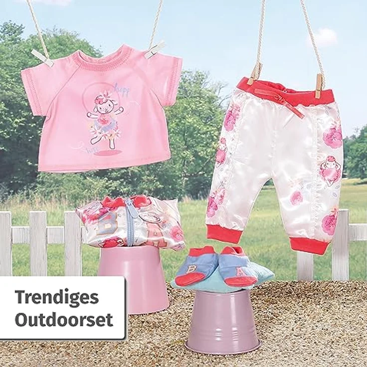 Baby Annabell, Puppenkleidung, Deluxe Outdoor Set 43cm mit Jacke, Shirt, Hose und Socken, 707449, Zapf Creation, Rosa, 43 – Bild 2