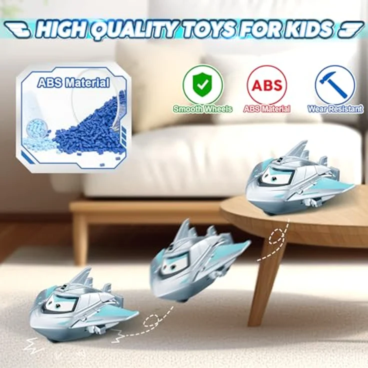 Super Wings Transformations-Flugzeug Traver, 2-in-1 Action Figur, 5 cm großes Spielzeug, Silver, für Jungen und Mädchen ab 3 Jahren – Bild 4