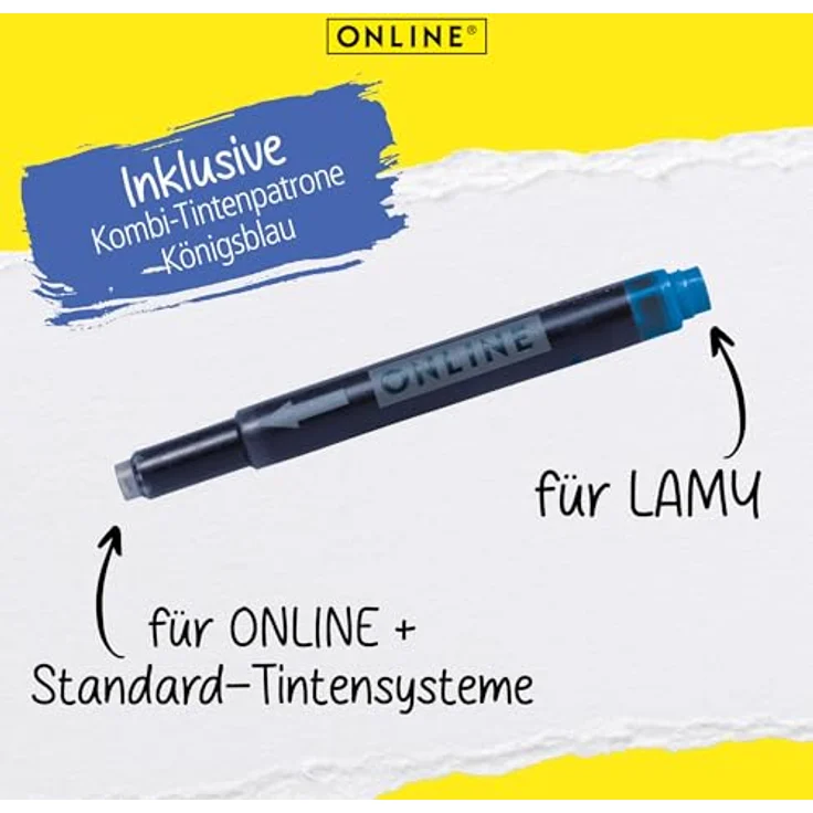 Online Pen Füller College Füllhalter, ergonomisch, ideal für die Schule, hergestellt in Deutschland, Blau – Bild 6