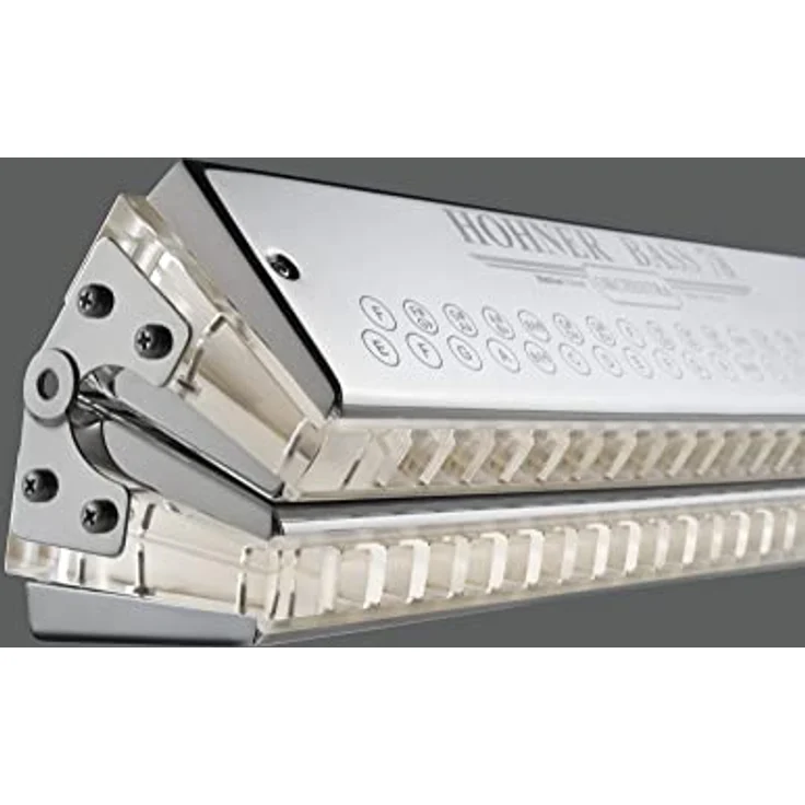 Hohner Mundharmonika Orchester Bass 78 E - c2, 78 Stimmzungen, Messing-Stimmplatten, agryl-transparent, handmade in Germany – Bild 3