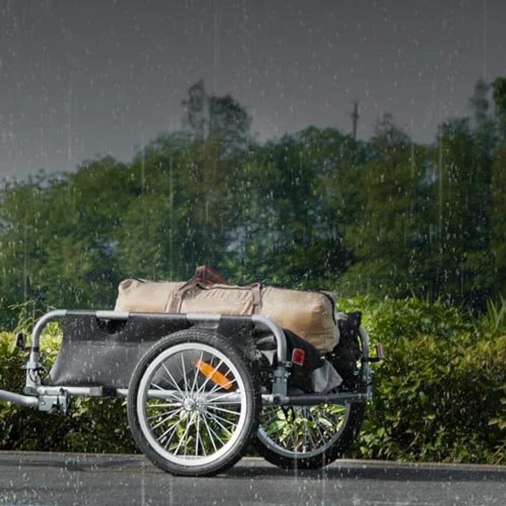 VEVOR Fahrradanhänger CT902B, 45 kg Tragkraft, faltbar, mit Universalkupplung und 41 cm Rädern, sichere Reflektoren, passend für 558,8-711,2 mm Fahrradräder – Bild 8