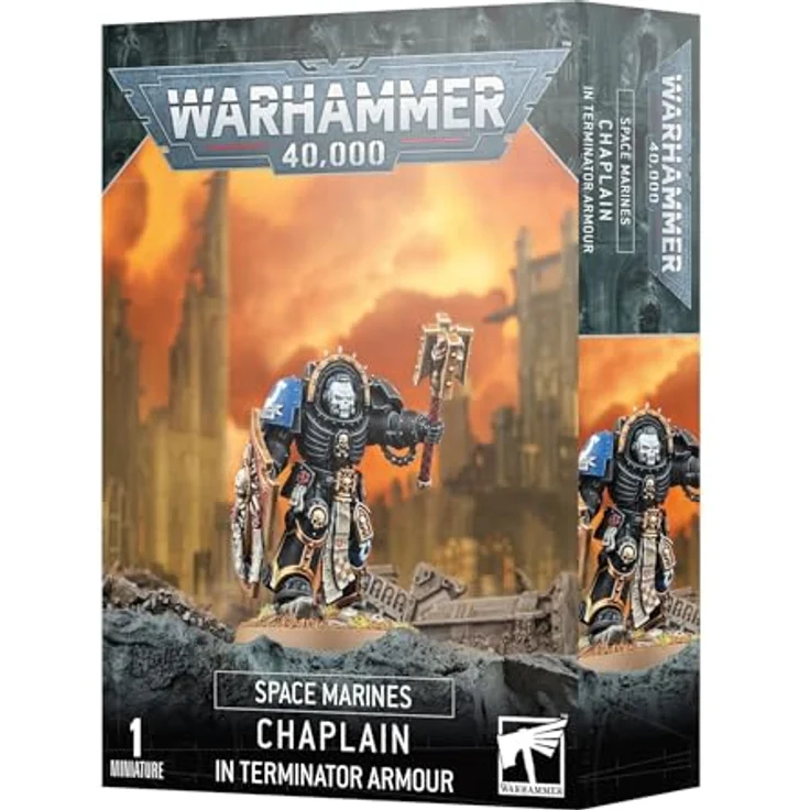 Games Workshop Warhammer 40.000 Space Marines: Chaplain In Terminator Armour (Edition 2023), Sammelfigur, blau – Bild 3