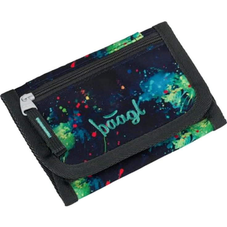 Baagl Brustbeutel Kinder Geldbörse Mini Portemonnaie - Chill, strapazierfähiges Polyester, 14,5 x 8,5 cm, mit Kordel und Münzfach – Bild 1