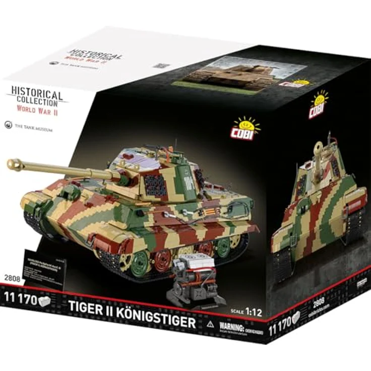 Cobi 11000 PCS TIGER II Königstiger 1:12 COBI-2808, detailgetreues Klemmbaustein-Modell eines historischen Panzers aus dem Zweiten Weltkrieg – Bild 2