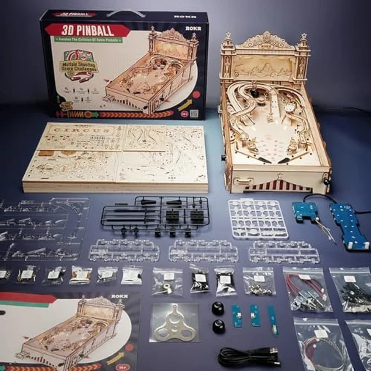 Robotime 3D-Puzzle Robotime 3D Pinball Machine 3D Puzzle, 482 Puzzleteile – Bild 5