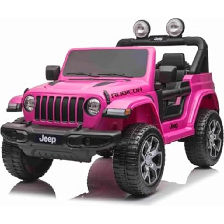 Beneo RIRICAR Elektroauto Jeep Wrangler, 12V, rosa, 2-Sitzer mit 2,4-GHz-Fernbedienung, Bluetooth-Radio, Lithium-Akku, EVA-Räder, für Kinder ab 3-8 Jahre – Bild 1