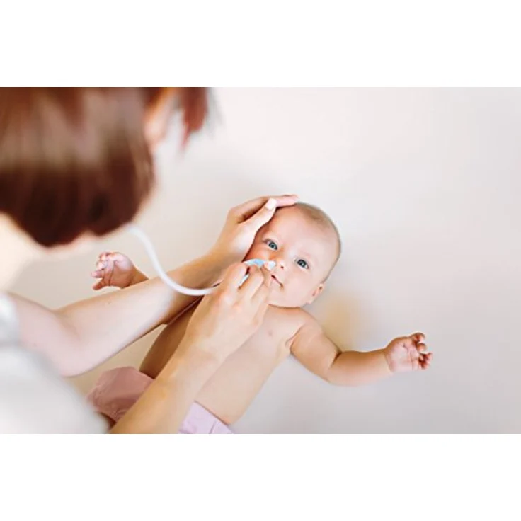 fuchsi Baby Nasensauger | Medizinisches Silikon | Filterlos & Endlosverwendbar | Praktische 1 Hand-Bedienung | + Reserve 1x Nase- & 1x Mund-Aufsatz | Deutsche Marke | Nasensekretsauger Klein-Kind – Bild 3