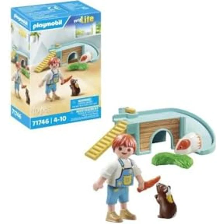 Playmobil® 71746 Junge mit Meerschweinchen, Spielset aus der my Life Reihe mit liebevoll gestalteter Tierumgebung – Bild 4