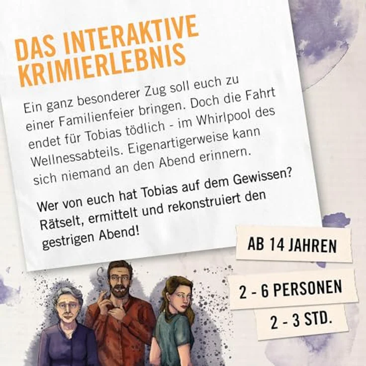 Hidden Games Hangover - Express in den Tod - Interaktives Krimierlebnis auf Deutsch - Realistisches Krimispiel mit vielen Escape-Room-Elementen - Brettspiel – Bild 2