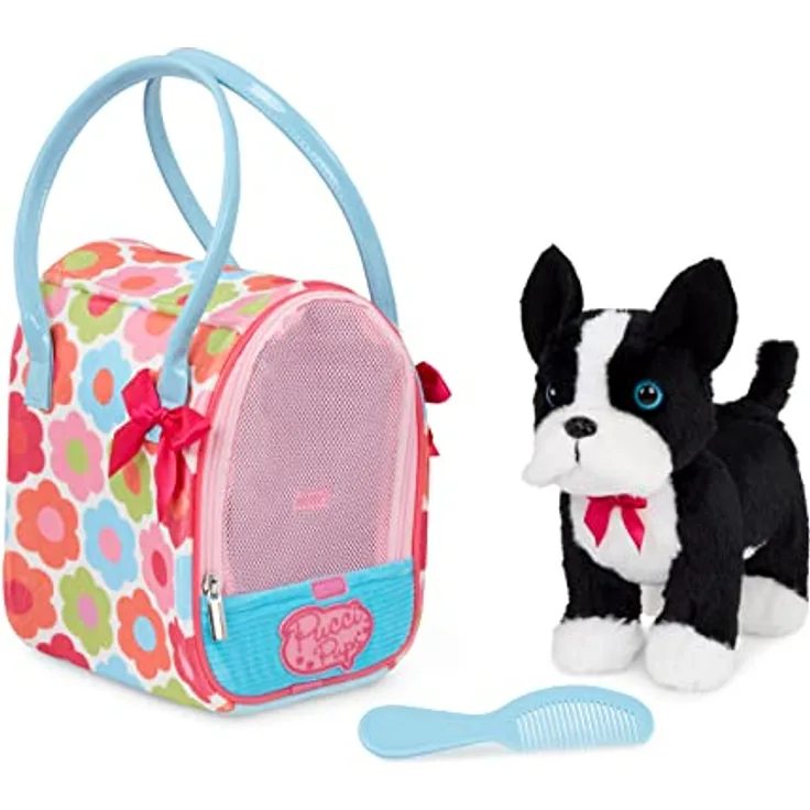 Pucci Pups ST8389Z Flower Print Glam Bag with Plush PUP