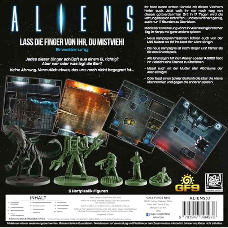 Gale Force Nine Aliens: Get Away From Her [Erweiterung] - Updated Edition (Deutsch), Brettspiel mit hoher Qualität, ideal als Geschenk – Bild 4