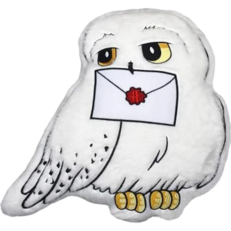 United Labels Kinderkissen Hedwig, Weiß, Plüsch, 40x40 cm, Dekokissen für Harry Potter-Fans