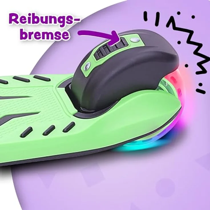 Apollo Kinderscooter KidsPro4 LED Roller -Grün, höhenverstellbar, mit leuchtenden LED-Rollen, belastbar bis 60 kg – Bild 5