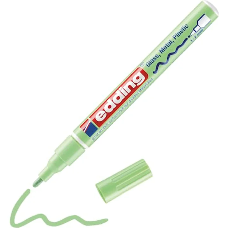 edding e-751 CR paintmarker pastellgrün, Filzstift für langlebige und kreative Ergebnisse – Bild 1