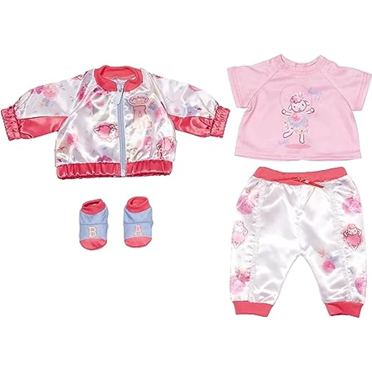 Baby Annabell, Puppenkleidung, Deluxe Outdoor Set 43cm mit Jacke, Shirt, Hose und Socken, 707449, Zapf Creation, Rosa, 43
