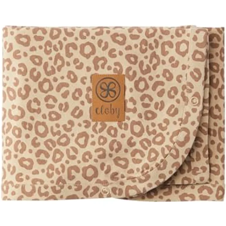 Cloby CBY-UVB-LPB multifunktionale Babydecke mit UV-Schutz (UPF 50+), Leopard braun