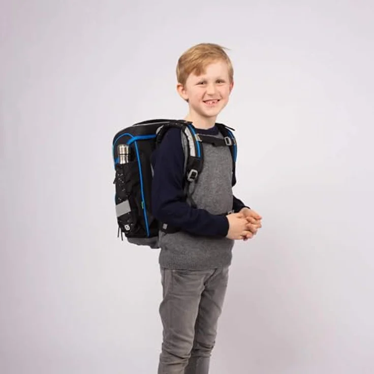 Schneiders Vienna Ergolite Space Quest, ergonomischer Schulranzen aus 100% recycelten PET-Flaschen, 22 Liter Volumen, inklusive LED-Leuchtstäbe und 9-teiligem Set – Bild 3