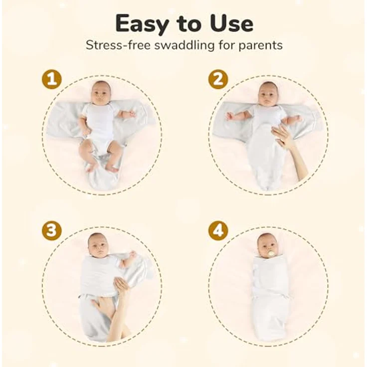 Mama Cheetah Baby Swaddle Sack, verstellbare Bio Swaddle Decke aus 100% Baumwolle, für Neugeborene 0-3 Monate, atmungsaktiv und hüftgesund – Bild 4