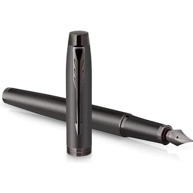 Parker Pen IM Stylus Pen, Füllfederhalter mit vollmetallischem Körper, Graphit/Braun, elegantes monochromes Design – Bild 1