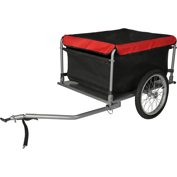 Wiltec Fahrrad Lastenanhänger 135x60x58 cm bis 65 kg, klappbare Deichsel & Schnellkupplung, ideal für Einkäufe, Urlaub, Radtouren