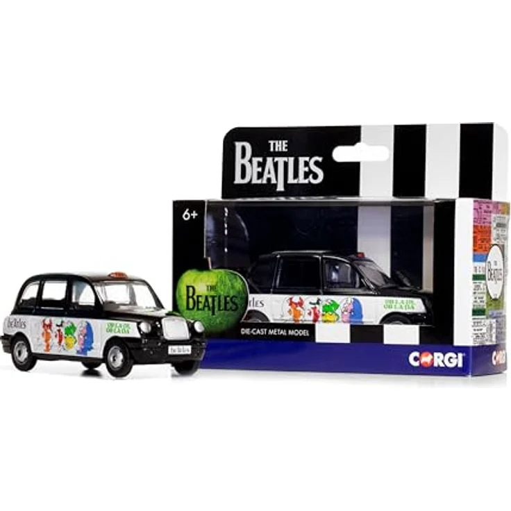 Corgi The Beatles Londoner Taxi, Modellfahrzeug im Maßstab 1:36 aus Druckguss, offizielle Beatles-Waren – Bild 1