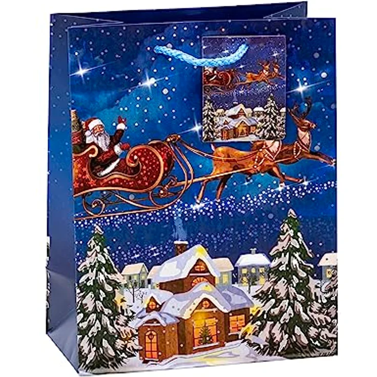 TSI Geschenktüten WEIHNACHTEN SERIE 7, 12er Packung, Größe: Mittel (HxBxT 23 x 18 x 10 cm), Art. Nr. 84017 – Bild 4