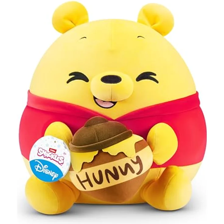 Snackles Disney Plüschspielzeug, 35 cm großes Pooh&Honey mit Snack-Accessoire, superweicher Plüsch, limitierte Edition – Bild 1