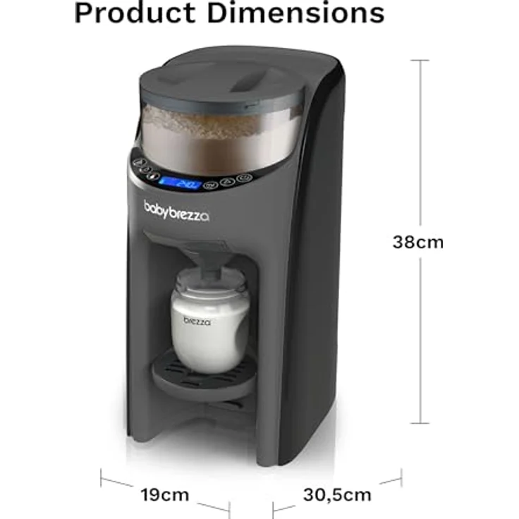Baby Brezza Flaschenwärmer, Automatischer Flaschenzubereiter mit 2 Milchpulvertrichtern, klumpenfreies Mischsystem für 60-300 ml, BPA-frei, individuell einstellbare Temperatur – Bild 9