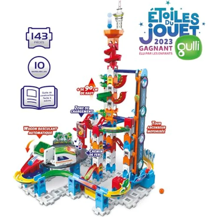 VTech - Marble Rush, Elektronische Kugelschaltung Super Sky Tower Set XL300E, 143 Teile, 10 Bälle, Geschenk für Kinder ab 4 Jahren – Bild 3