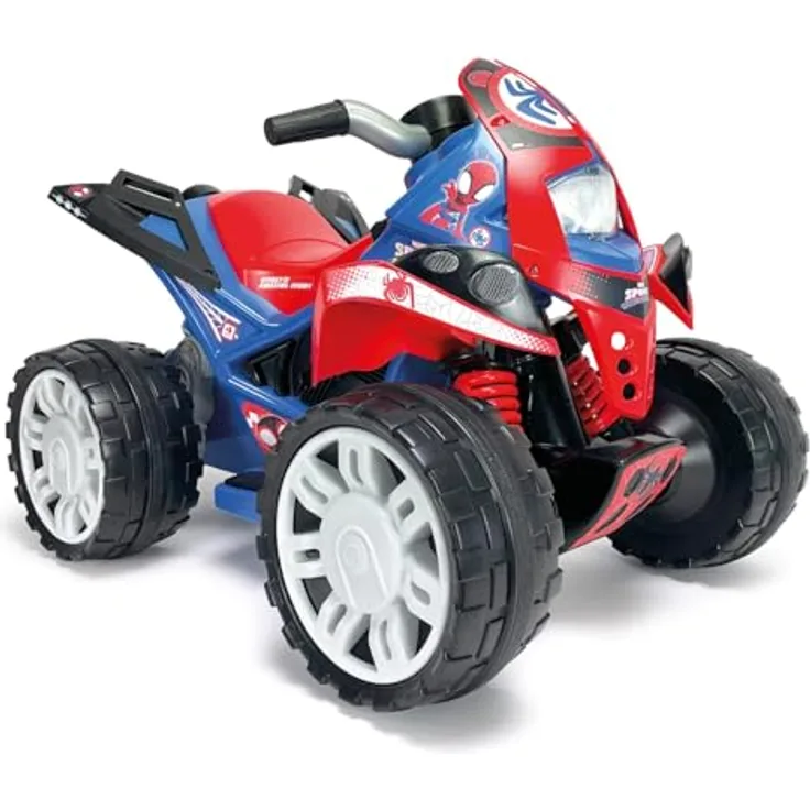 INJUSA Elektroquad The Beast Spidey, 12V Batterie, für Kinder von 2 bis 4 Jahren, mit Gaspedal, Rückwärtsgang, Elektrische Bremse und Breiten Kunststoffrädern, Blau