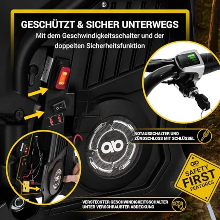 Actionbikes Motors Kinder Crossbike Raider, Elektro Kindermotorrad mit 24 V/250 W Motor, Scheibenbremsen und Geschwindigkeitsschalter, schwarz-weiß, ab 8 Jahren – Bild 5