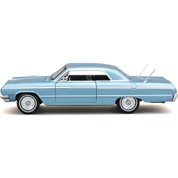 Maisto Chevrolet Impala (1964), Modellauto im Maßstab 1:24, bewegliche Türen, blau, detailgetreue Nachbildung – Bild 3