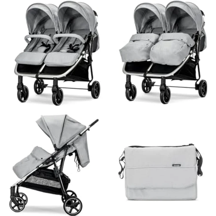 Lorelli Zwillingskinderwagen Duo, vielseitiger Kinderwagen für zwei Kinder, robust und platzsparend – Bild 3