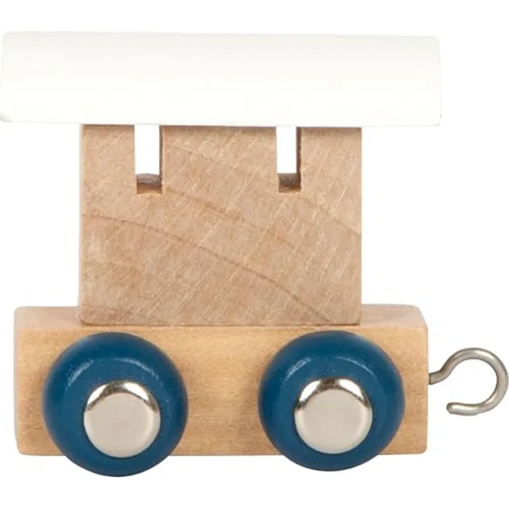 Small Foot Buchstabenzug Waggon Polar, Spielzeug aus Holz in weiß/natur, fördert Kreativität und sprachliche Entwicklung, Made in Germany