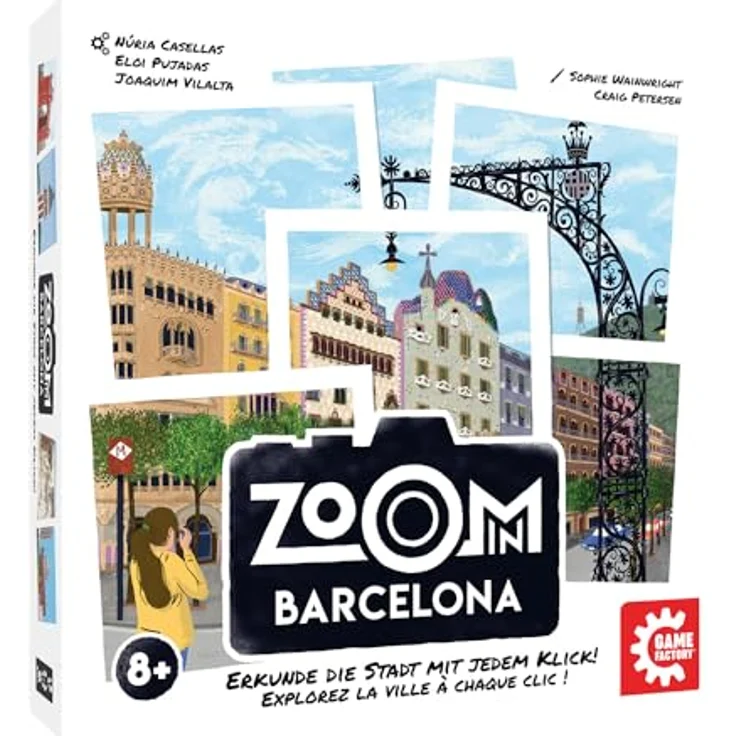 Game Factory 646095 Zoom in Barcelona, Familienspiel mit spielerischem Städtetrip, geeignet für Erwachsene und Kinder ab 8 Jahren – Bild 1