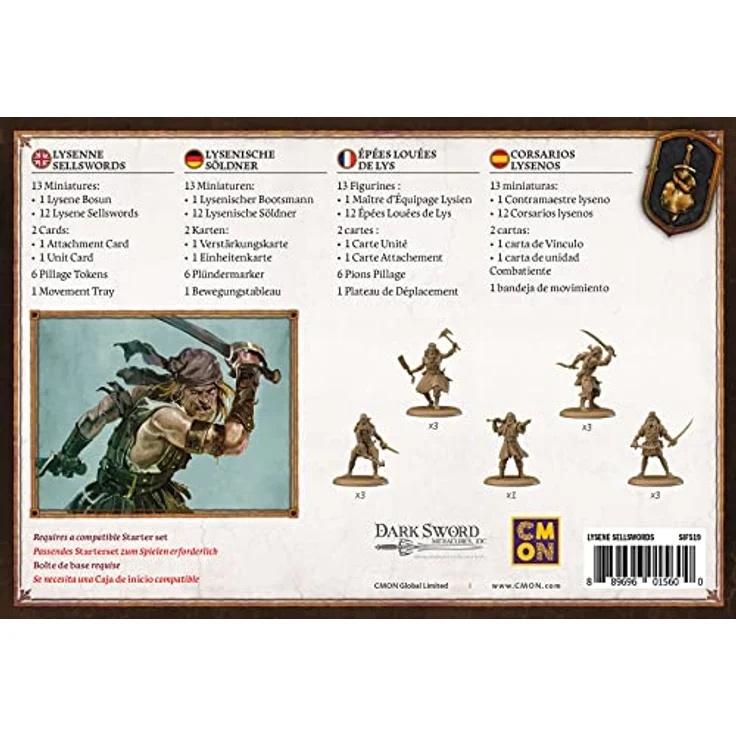 Cmon A Song of Ice & Fire - Lysene Sellswords, Erweiterung für Brettspiel mit 13 Miniaturen und Bewegungstableau – Bild 3