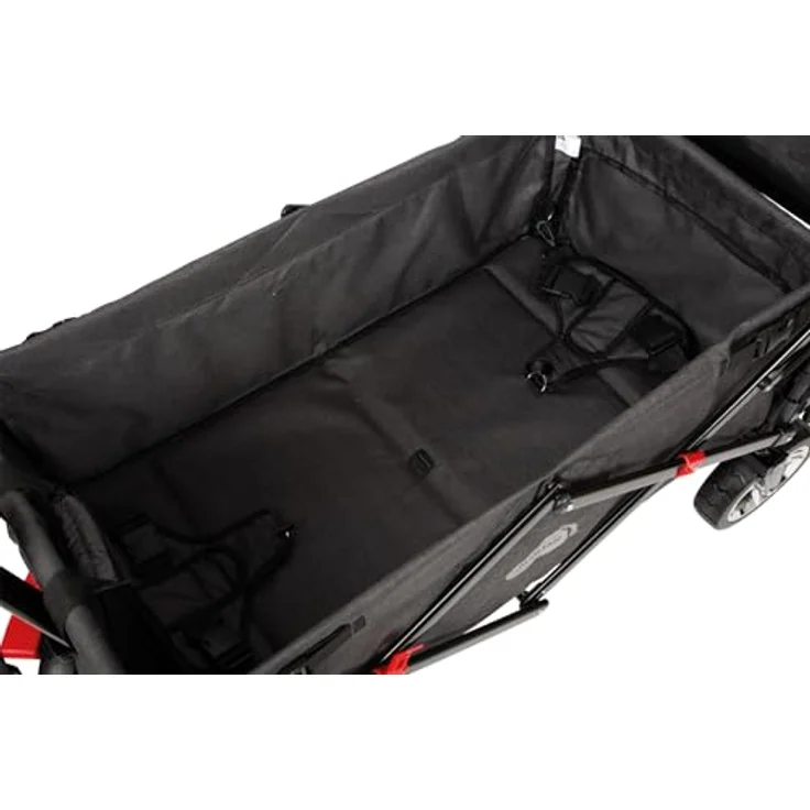 small foot Bollerwagen mit Dach, Ablagekorb, Regenschutz & Transporttasche, bis 80 kg belastbar - Schwarz – Bild 15