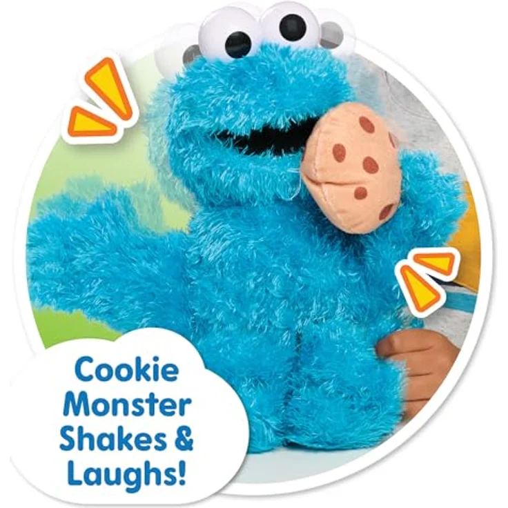 Just Play Ltd. Sesamstrasse - Krümel Monster Plüschfigur, kitzliges Monster mit Mampfgeräuschen, blau – Bild 4