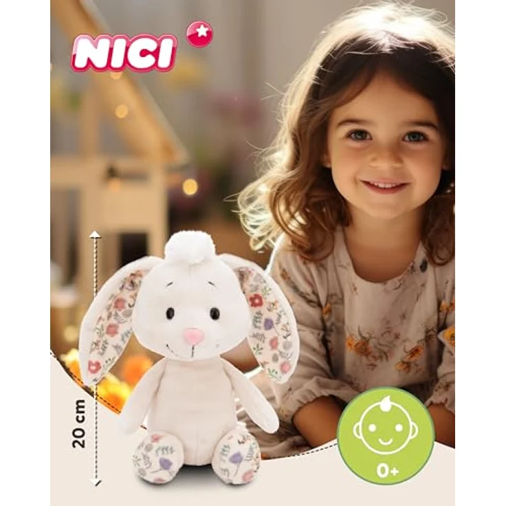 NICI Kuscheltier Hase Creme 20cm - Weiches Plüschtier mit recyceltem Material, ideal zum Schenken - 61458 – Bild 2