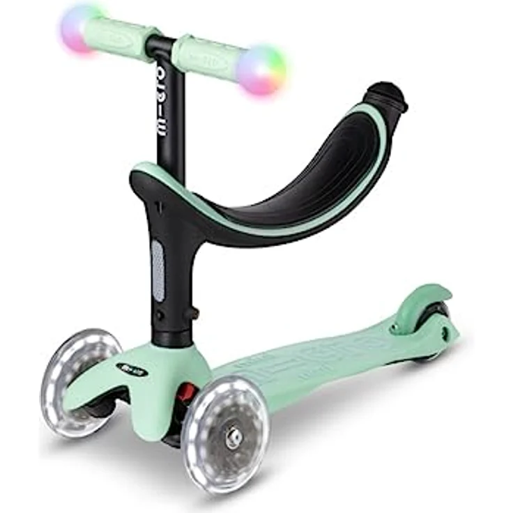 MICRO Micro Mini2Grow Deluxe Magic LED Scooter aus Glasfaserverstärktem Kunststoff in Mint für Kleinkinder, MMD357 - Verstellbare Lenkerhöhe und LED Wheels – Bild 2